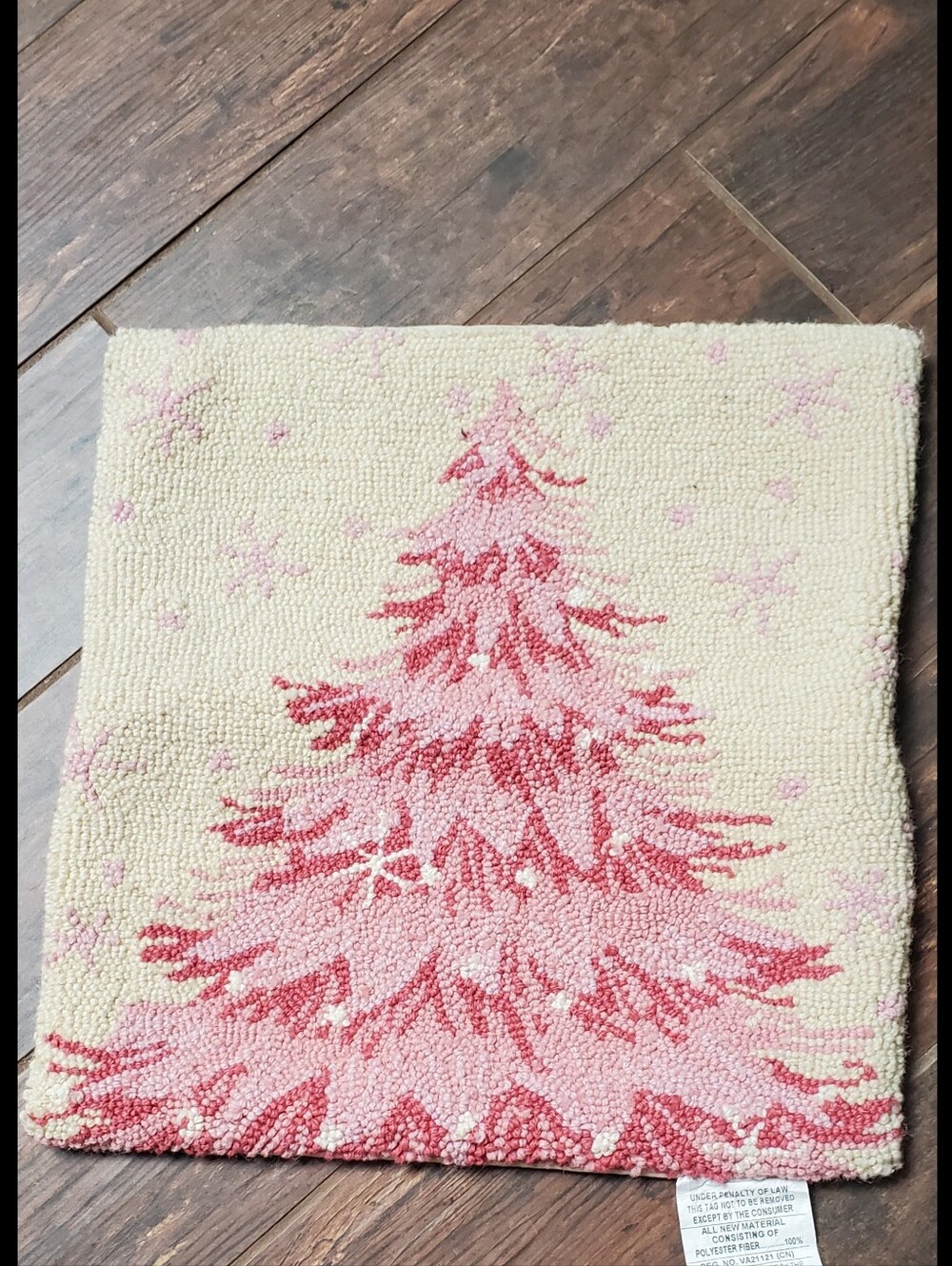 Peking Handicraft - Pink Christmas Tree 18" Pillow Cover - 31JES1308C18SQ